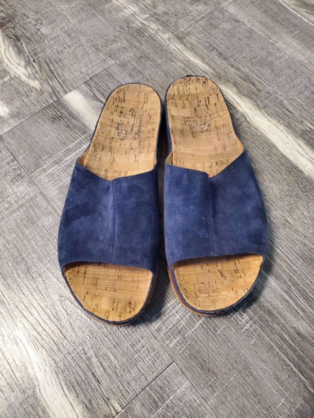 Kork-Ease Women's Navy Suede Slide Sandals